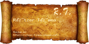Rötzer Tímea névjegykártya